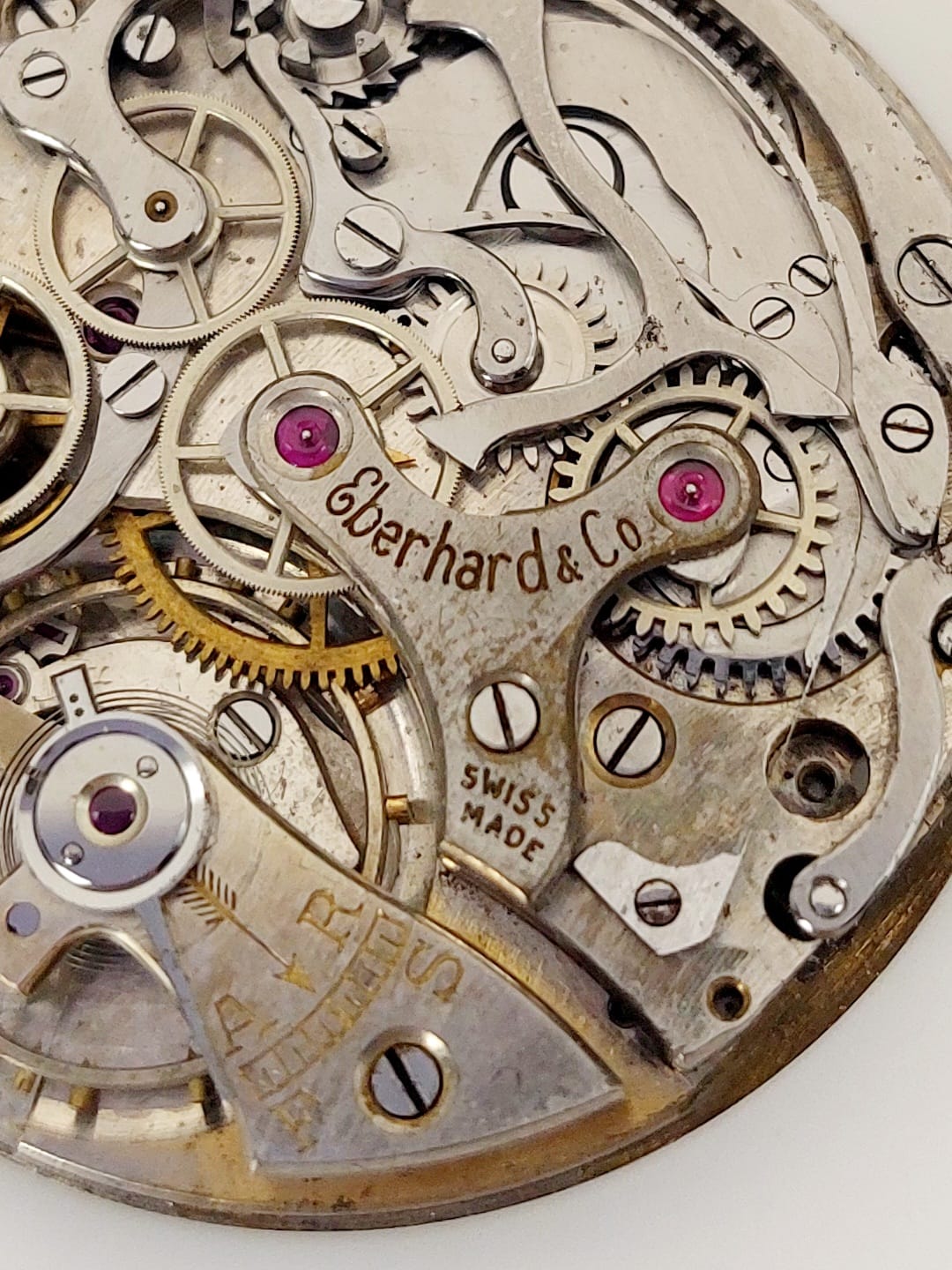 Eberhard Pre Extrafort Movement Cal 16000 Monopusher for Parts Repair Watch